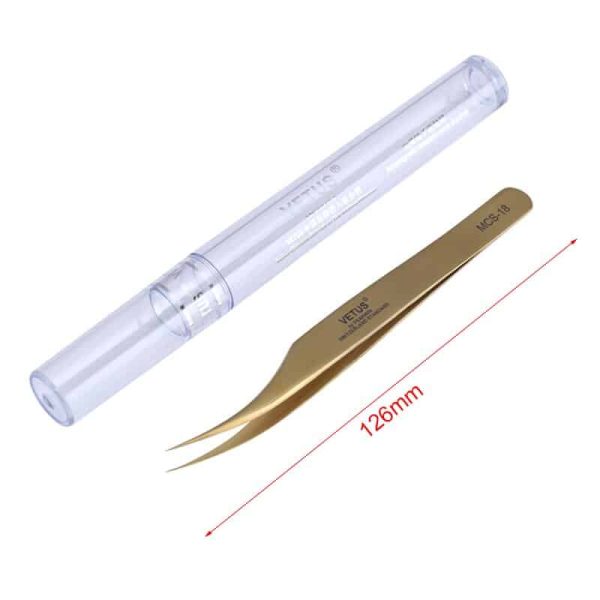 VETUS Tweezers - MCS-18 - Gold Dolphin Tweezers